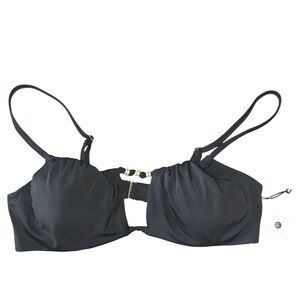 Shade & Shore Women's Size 36C Bead Detail Underwire Bikini Top Black